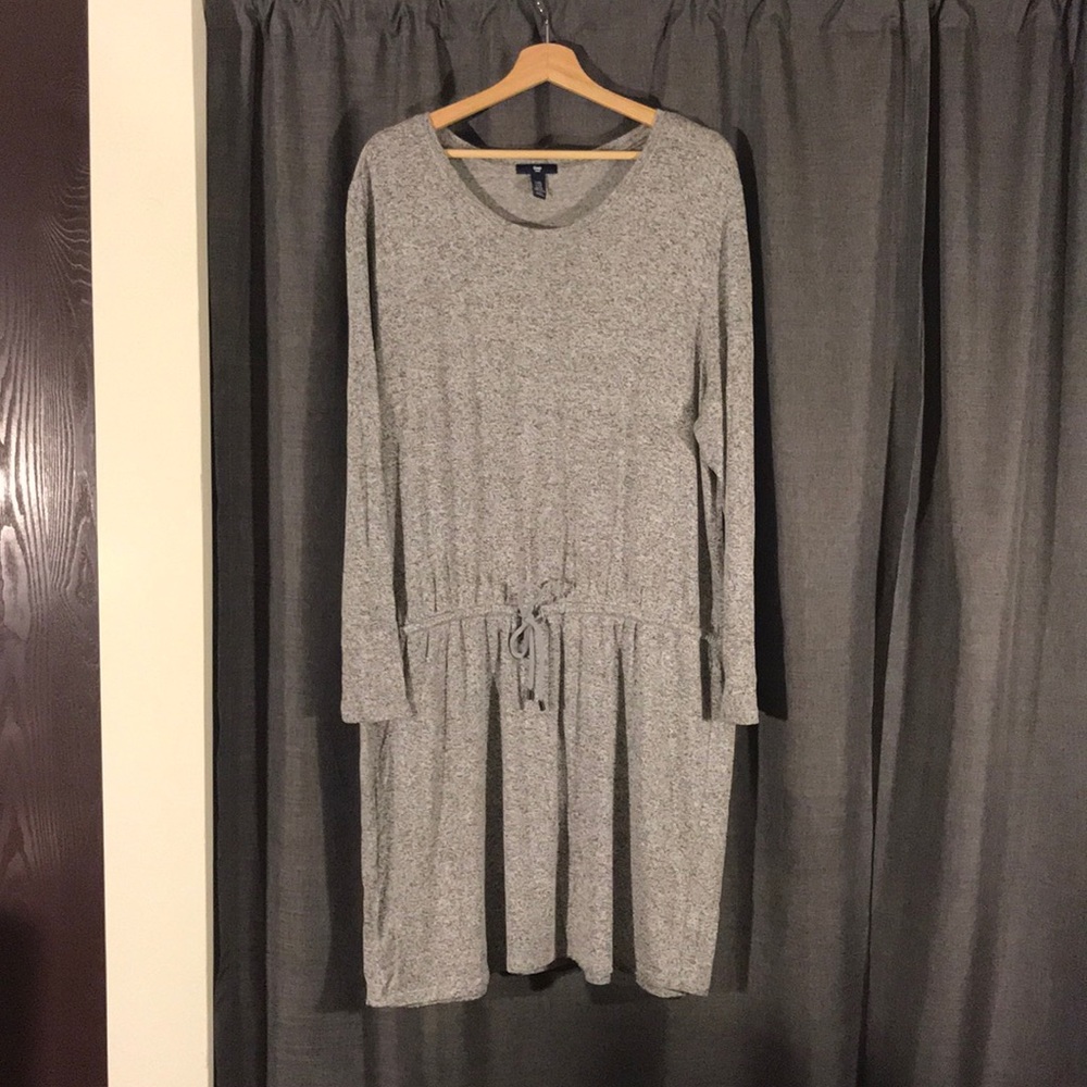 NWOT GAP XXL DRAWSTRING GRAY TUNIC DRESS